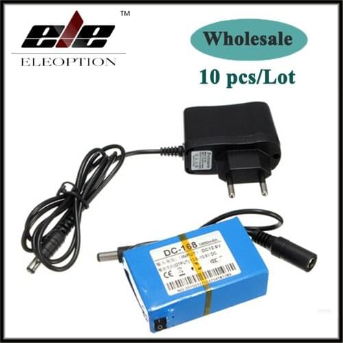 10x Eleoption Portable DC-168 DC 12V 1800mAh Rechargeable Li-ion Battery for CCTV Camera wireless Camera Baby monitor With Plug