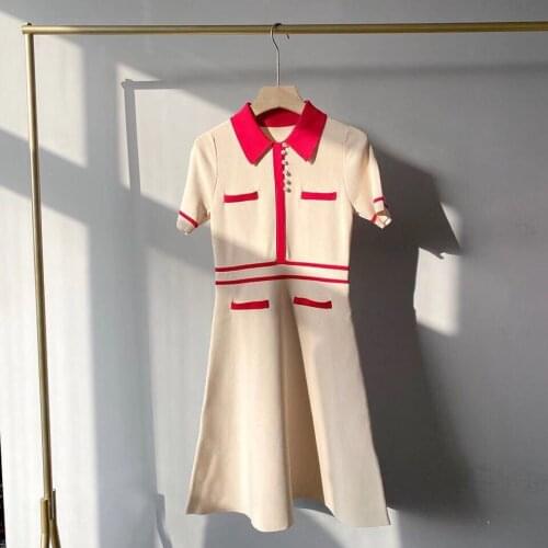 ------21aa0220 new womens short sleeve knitted dress