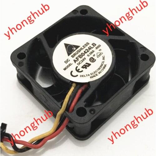 Detla Electronics AFB0424LB R00 DC 24V 0.08A 40x40x15mm 3-Wire Server Cooling Fan