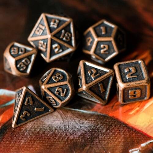Cusdie Mini Metal D&D Dice, 7 PCs DND Dice, 10mm Polyhedral Dice Set, for Role Playing Game MTG Pathfinder