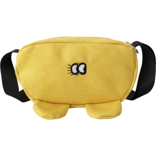 Childrens Small Satchels Cute Cartoon Little Girl Canvas Crossbody Bags Korean Fashionable Mini Slung Chest Shoulder Handbags