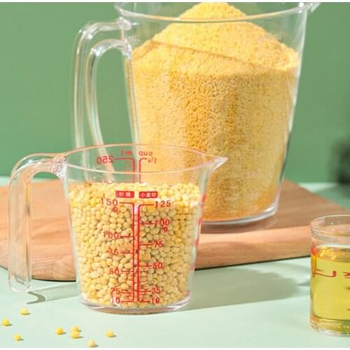 250/500ml Plastic Transparent Measuring Cup Jug Pour Spout Surface Kitchen Supplies Accessories For Caking Baking Tools