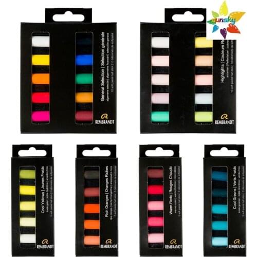 Rembrandt Soft Pastel Micro Set,10-Piece Half Sticks,Unique pigmentation formulas,General Selection,Grey Tones Selection
