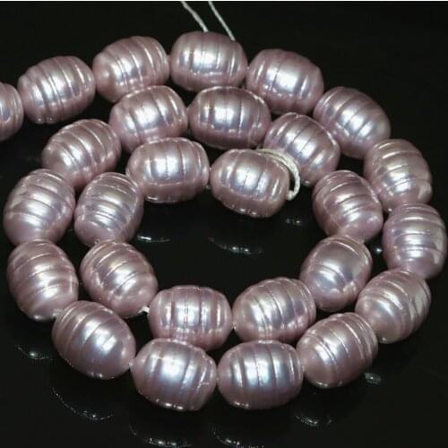 Natural shell pearl wholesale price purple barrel oval shape 12*15mm loose beads diy gifts jewelry making romantci 15inch B2281