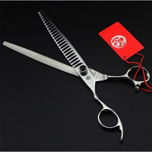 8.0 inch Pet Cat Shark Thinning Scissors Dog Grooming Shears Left Hand Professional Pet Scissors Hair Cutting Hairdressing Tools