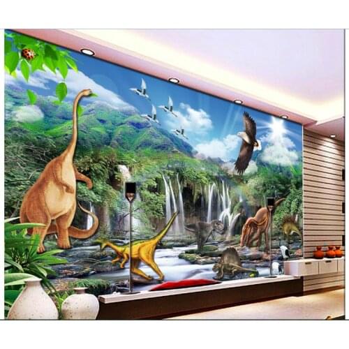 Custom photo 3d wallpaper Non-woven mural wall sticker Jurassic Dinosaur World painting picture 3d wall room murals wallpaper