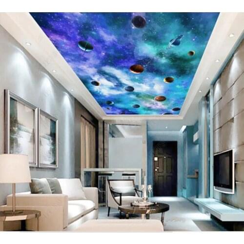Custom photo 3d ceiling murals wallpaper Intergalactic galaxy sky planet home decor living room wallpaper for walls 3 d