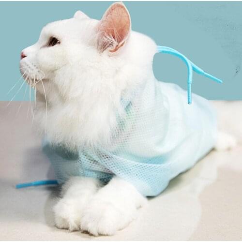 Adjustable Mesh Cat Grooming Bath Bag Pet Bath Bag Pet Cat Shower Bag Anti Scratch Anti Bite For Cats Cleaning Shower