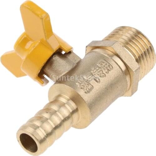 Hose Barb Male 1/2" Brass Ball Valve Shut Off for Gas Water - Thick Wall