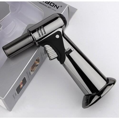 Windproof Stainless Steel Butane Turbo Torch Lighter Spray Gun Outdoor BBQ Cigarette Cigar Lighter Gas Inflatable Lighter 1300C
