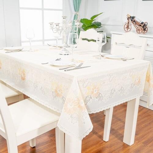Waterproof and Oil-proof Disposable Tablecloth Nordic Pvc Home Anti-scalding Table Coffee Table Mat Lace Plastic Table Mat