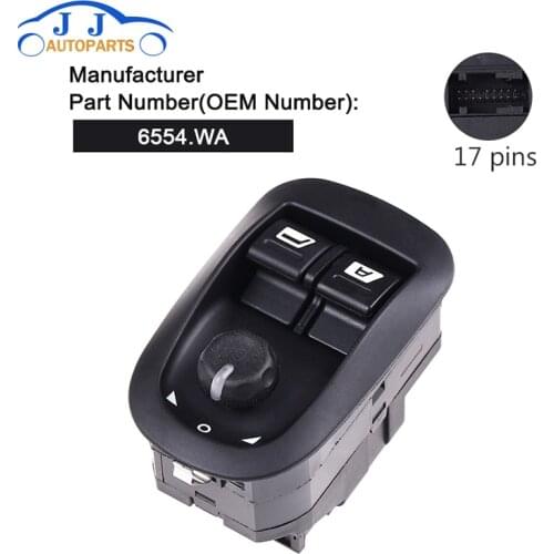 OE Replacement 6554.WA 6554WA Black Electric Master Window Switch for Peugeot 206 206 CC 206SW 306 206 Saloon 2007-2016