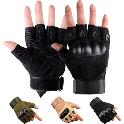 Safety Military Combat Gloves Paintball Tactical Shooting Hunting Half Finger Breathable Gloves Anti Cut Outdoor Riding Sports