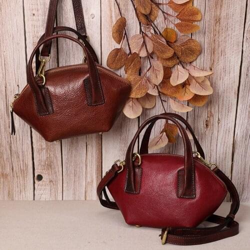 Female Handbags Luxury High Quality Genuine Leather Women Shoulder Bag Retro Elegant Ladies Messenger Bags Small Crossbody Bag