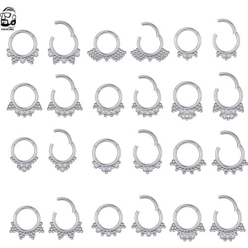 1pc Crystal Nose Septum Ring for Women Flower Butterfly Septum Clicker Bohemia Indian Hoops Nose Helix Cartilage Piercing Nariz