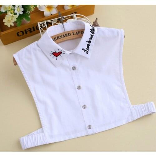 Handmade Winter Collar cotton detachable shirt collar fashion black False took blouse collar lace pearl fake collar white shirts