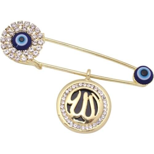 Zkd muslim Allah evil eye crystal brooch islam jewelry offer drop shipping service