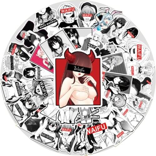 10/30/50PCS Sexy Exposed Cute Girl Cartoon Character Graffiti Suitcase Hand Account Decoration Sticker Toy Wholesale