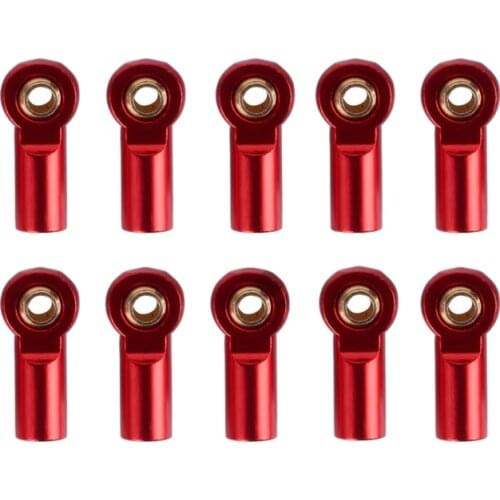 10Pcs M3 Ball Joint Link Bar Rod Seals Ball Head Tie Rod End For 1/10 Rc Truck Car Truck Buggy Red