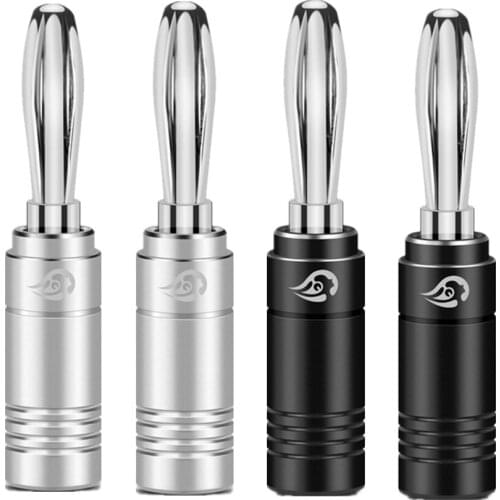 10PCS Banana Connector Rhodium Speaker Audio Jack Binding Post Terminal Banana Connectors High Quality Speaker Adapters