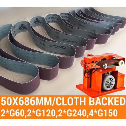 10Pcs Sanding Belts For Grinding Polishing Mixed 60/ 120/ 150/ 240 Grit 50 X 686 Mm