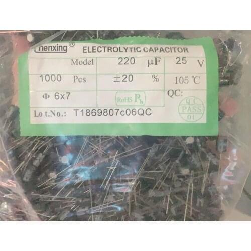 1000pcs/lot 6*7MM 25V 220UF NEW Original free shipping
