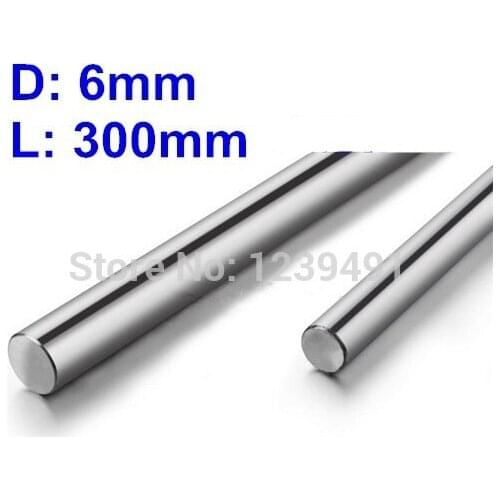 2pcs 6mm hardened linear shaft Dia 6mm L 300mm linear round shaft