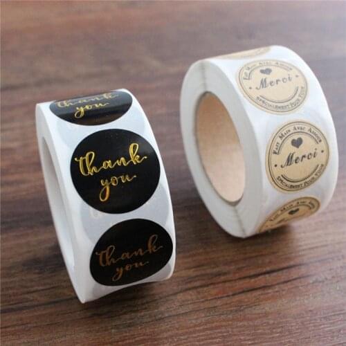 500pcs stickers packing thank you merci Christmas mini sticker party decorative stuff supply