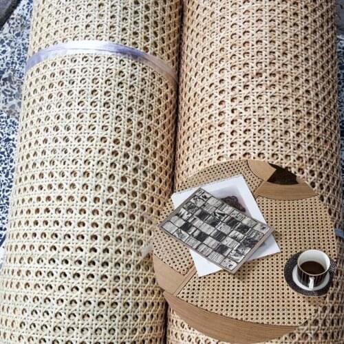 60 70 80 90cm Width Natural Indonesian Rattan Roll Material Mat Handmade Weaving Cane Home Cabinet Chair Table Ceiling Decor
