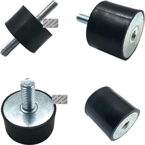 8Pcs M8 Thread Black Rubber Barrel Vibration Isolators Cylindrical Shock Absorber D30*H30MM