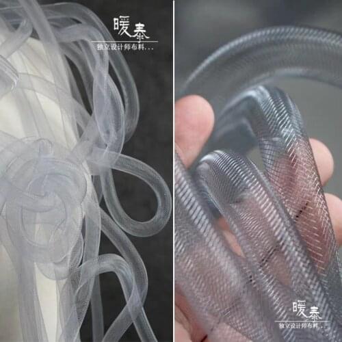 Elastic Pipe Accessories Gray DIY Hand Knit Deform Modelling Design Props Jewelry Skirt Wedding Decor Designer Fabric