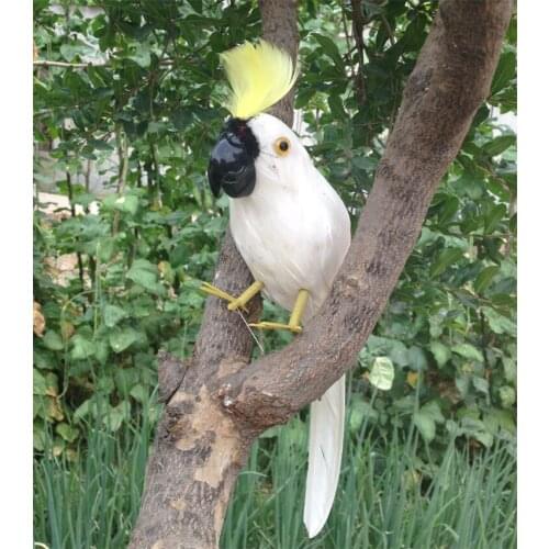 Big simulation white parrot toy foam&furs cacatua galerita model doll gift about 36cm 1922