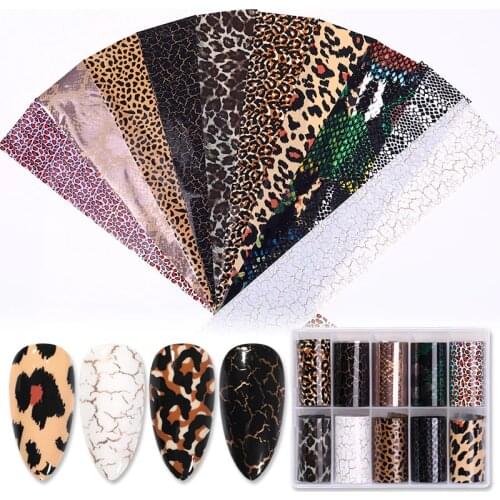 1 Box Nail Foils Snake Sparkly Paper Nail Art Transfer Sticker Slide Nail Art Decal Nails Accessories