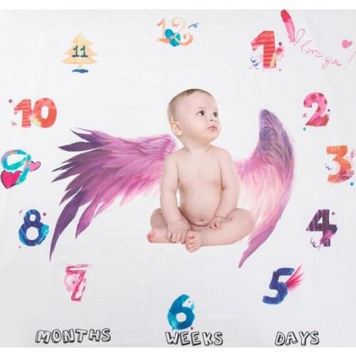 Baby Milestone Photo Props Background Blankets animal Pattern Infant Play Mats Backdrop Cloth Calendar Photo Accessories Nordic