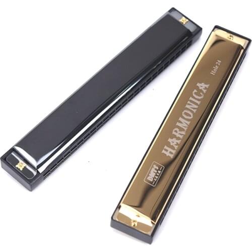 24 Hole Key Of C Play Harmonica Tremolo Harmonica Mouth Organ Double Row Blues