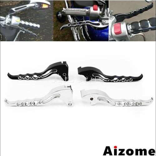 Chrome & Black Motorcycle Brake Clutch Levers Loopholes Handle Control Lever For Suzuki Boulevard M109R M109 2006-2017