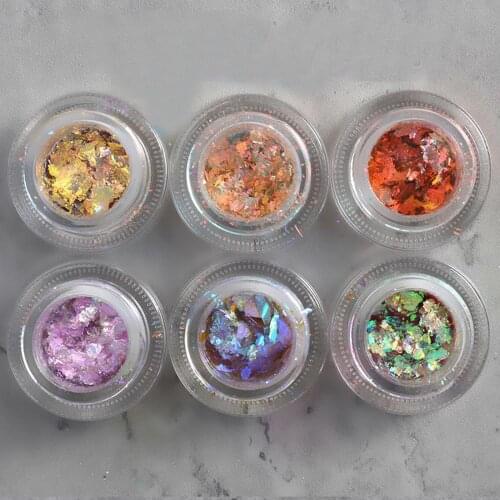 Crystal Fire Opal Star Aurora Nail Art Cloud Brocade Flakes Chrome Powder Edelweiss Glitter Powder for Eyeshadow DIY Manicure