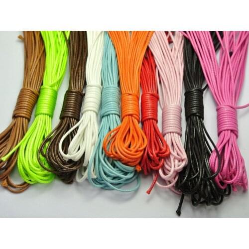 100 Meters Mixed Color Korean Waxed Cord Thread Line 1.5mm for Jewelry String 10 Color