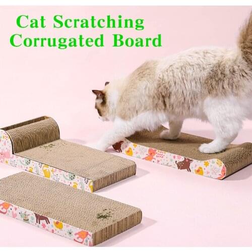 Corrugated Paper Cat Scratcher Kitten Scratching Bed Pad Board Toy Mat for Pet Game Grinding Nails Protect Furniture Catnip