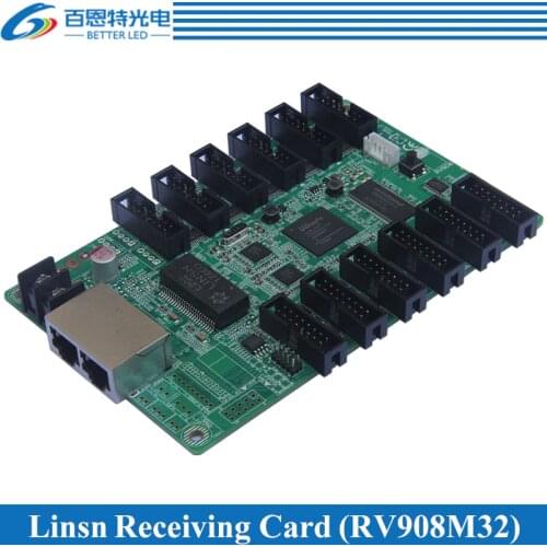 Linsn RV908(RV908M32) LED Display control system Receiving Card Support Static, 1/2, 1/4, 1/8, 1/16, 1/32 Scan, Work with TS802D