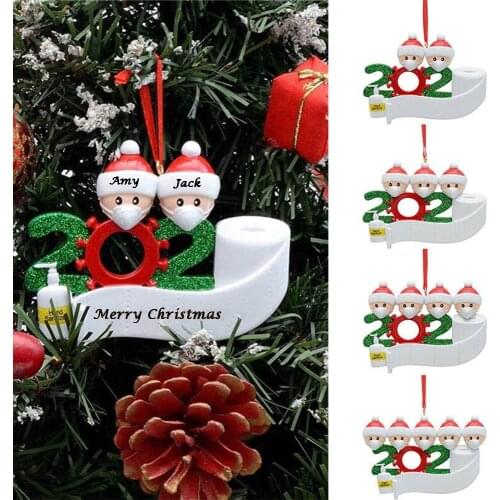 Resin Mask Snowman Christmas Tree Hanging Pendant Family 2 3 4 5 Resin Decorations Christmas Ornament Holiday Creative Gifts