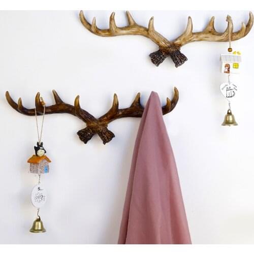 Fashionable retro antler decoration wall hanging coat rack, creative entrance wall decoration wall key hook clothing hat hook