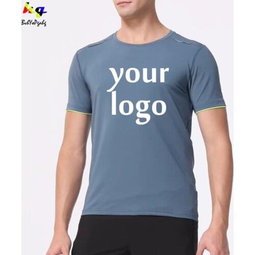 Customized/designed logo t-shirt printing logo picture text men and women high quality running sports top