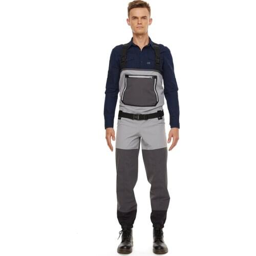 Mens Fly Fishing Hunting Chest Waders Pants With 4mm Neoprene Socks WM24