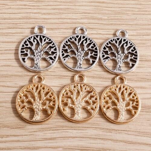 20pcs/lot 16*19mm Hollow Life Tree Charms Pendants for DIY Making Necklaces Earrings Bracelets Handmade Jewelry Findings Crafts