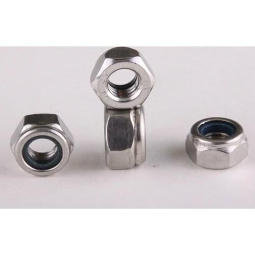 304 Stainless Steel Nylon Insert Self-Lock Nuts (Nyloc) Hex Lock Nut Fine Thread A2-70 M3/4/5/6...20 GB889