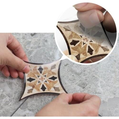 21pcs Self Adhesive PVC Ceramic Tile Stickers Waterproof Wall Sticker Art Diagonal Floor Stickers Kitchen Decorative Sticker
