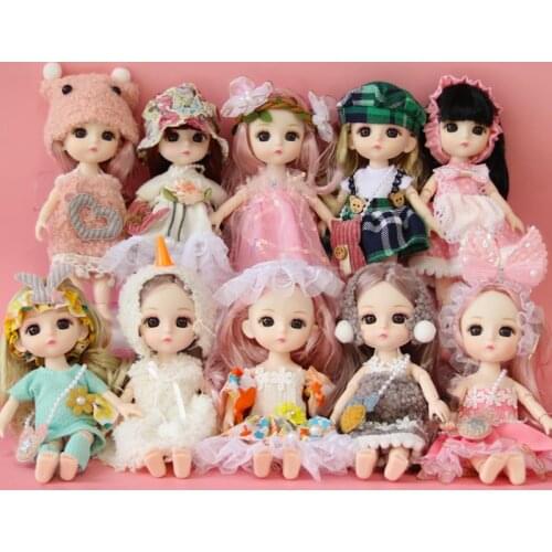 Grid Fashion Doll Handmade Cloth Princess Girl Party Dress With Shoes Outfit Custome For Obitsu11, OB11,16CM Doll 1/12 BJD Dolls