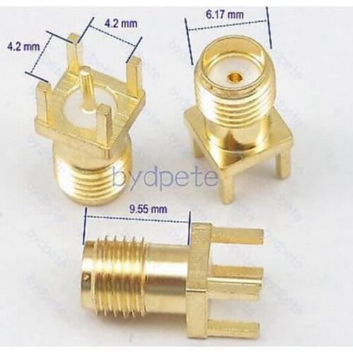 SMA female jack Panel Mount PCB Solder square equally RF Connetor Adapter