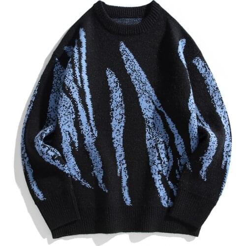 Loose Youthful Oversize Sweater Men 2021 Winter New Patchwork Harajuku Korean Style Black Sweaters For Men Tops Autumn Spring